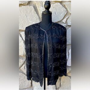 JMD Holiday‎ Black Beaded Jacket M